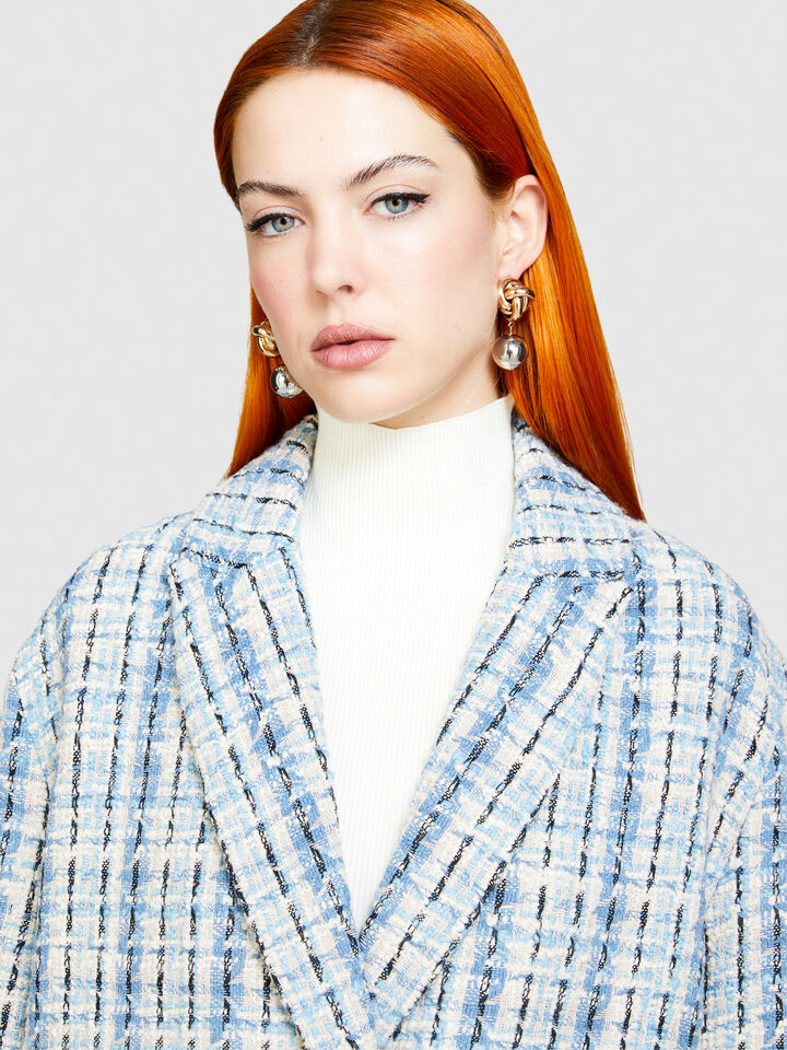 Yarn dyed bouclè jacket - women's jackets - Light Blue | Sisley image number 5